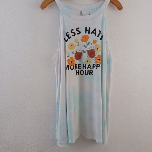 Torrid Super Soft Light Blue Tie-Dye Happy Hour Tank size 2X - Picture 2 of 5